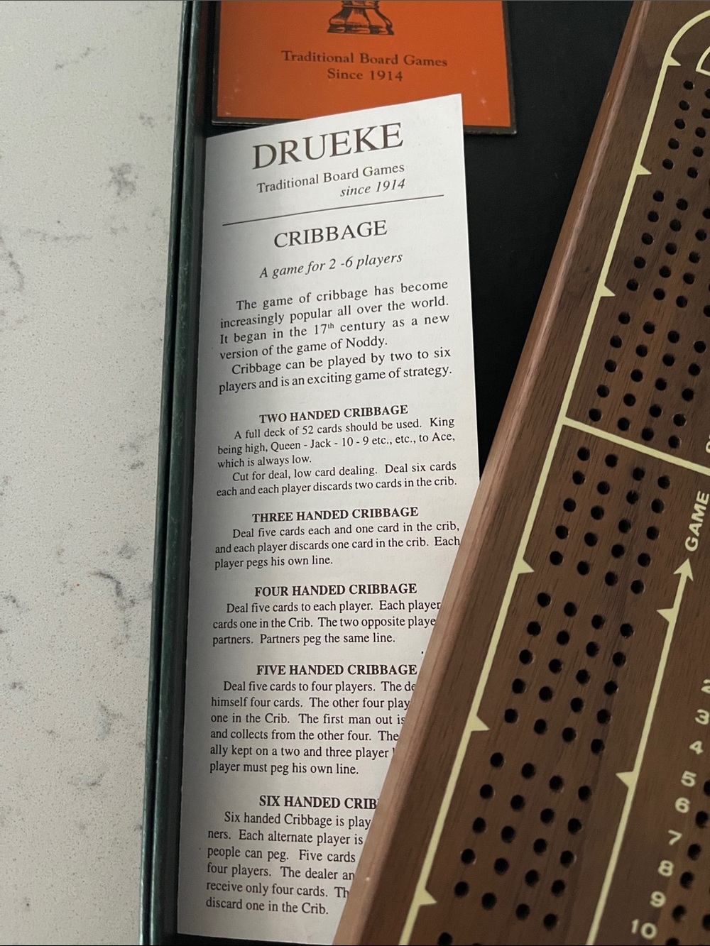 Four-Track Cribbage Board - Brown - Picture 4 of 8